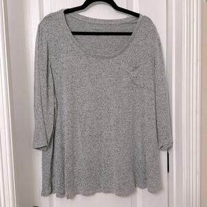 Lane Bryant gray pocket 3/4 sleeve top size 18/20